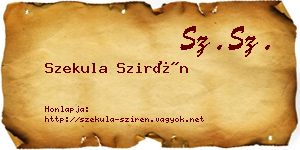 Szekula Szirén névjegykártya